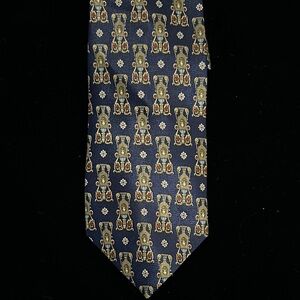 Blue and Gold Fleur-de-Lis Silk Tie